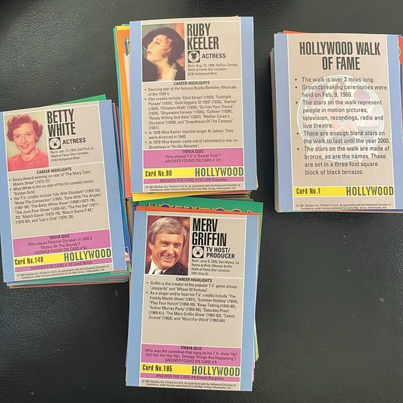 🧡HOLLYWOOD Walk Of Fame 1991 collector cards. - Picture 3 of 6